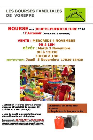 Bourse aux jouets et matériel de puériculture