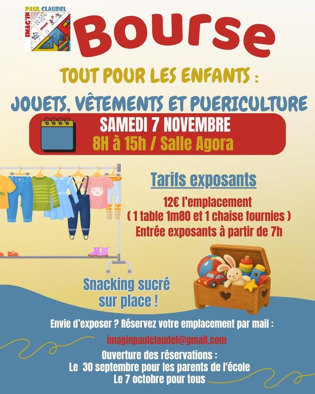Bourse aux jouets, vêtements et puériculture