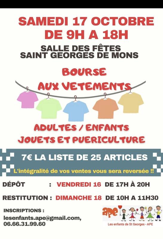 Bourse vêtements, jouets et puériculture