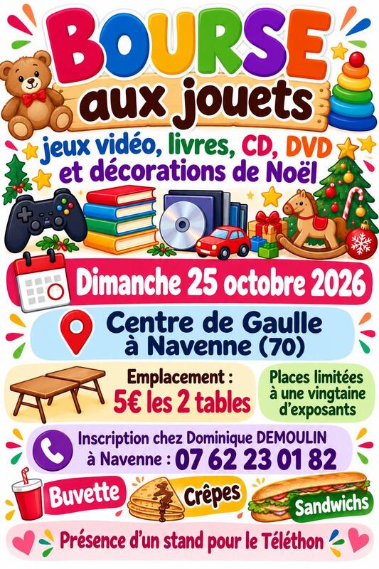 Bourse aux jouets, livres et décorations de noël
