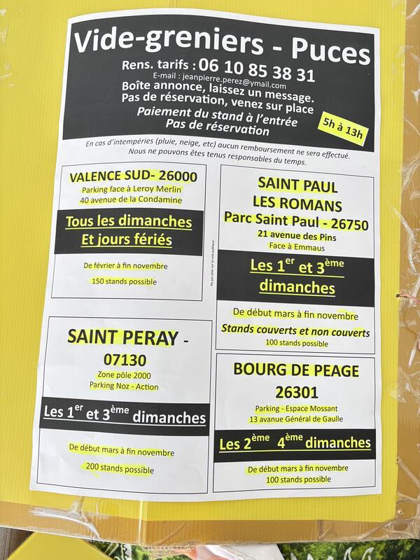 Vide greniers broc à brac