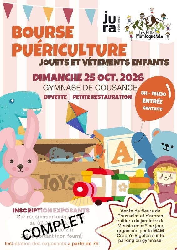 Bourse puériculture, jouets et vêtements enfants et adultes