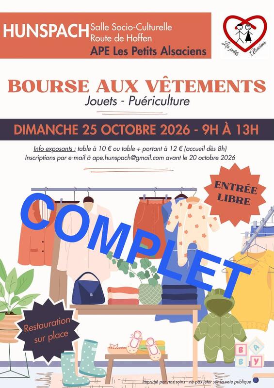 Bourse aux vêtements, jouets et puériculture