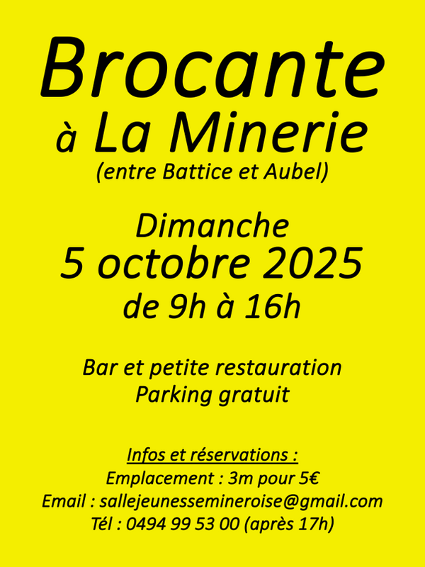 Brocante à la minerie
