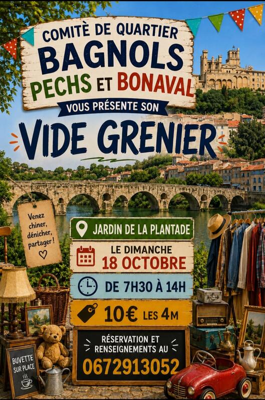 Vide grenier comité de quartier bagnols pechs et bonaval