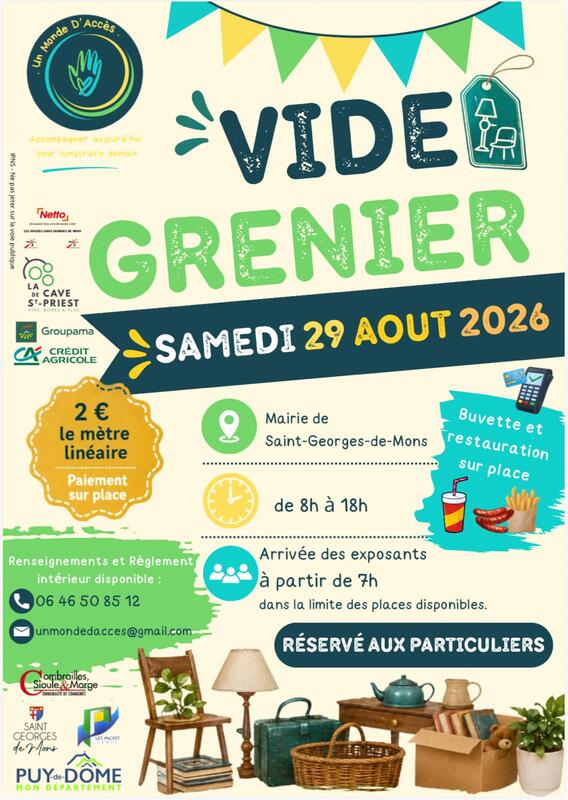 Vide grenier de l'association un monde d'accès