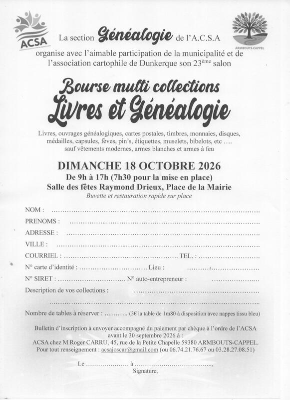 Bourse multi collections, livres et généalogie