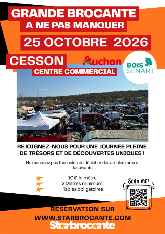 Nouveauté brocante - vide-greniers - centre commercial auchan bois senart