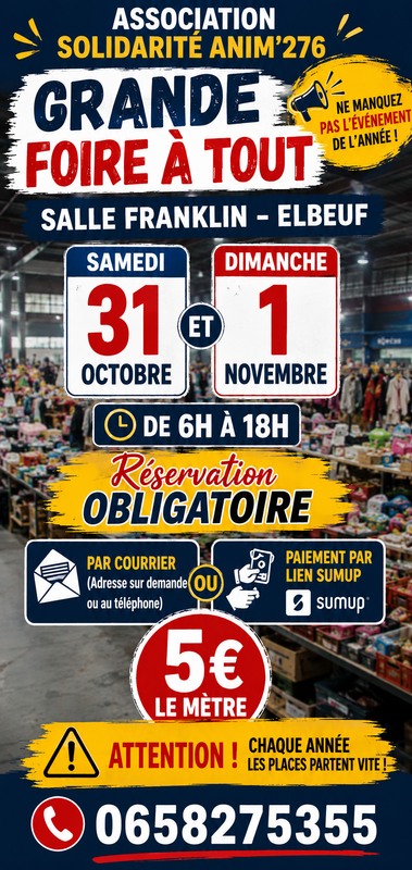 Foire à tout - salle franklin elbeuf