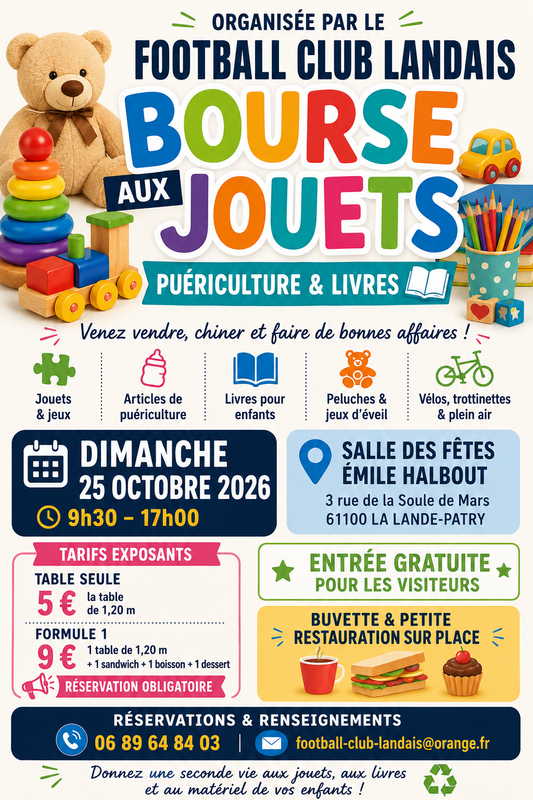 Bourse aux jouets - puericulture - bourse aux livres