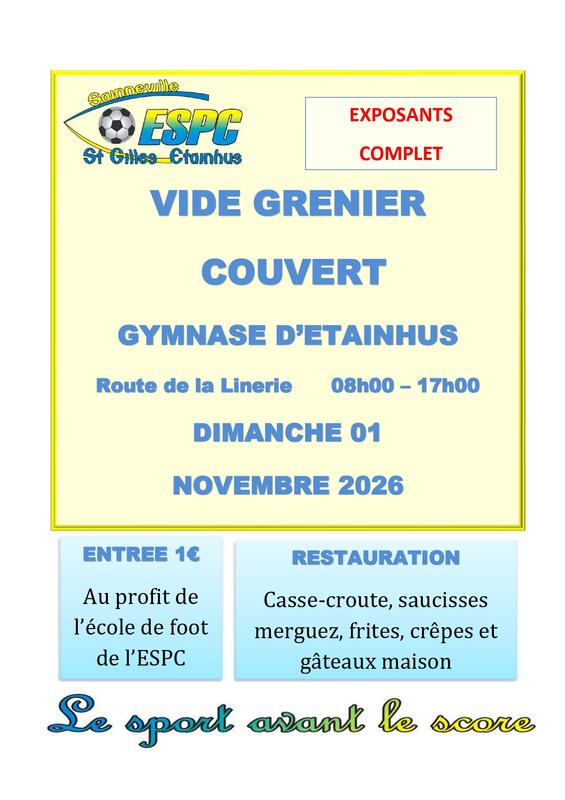 Vide grenier de l'école de foot