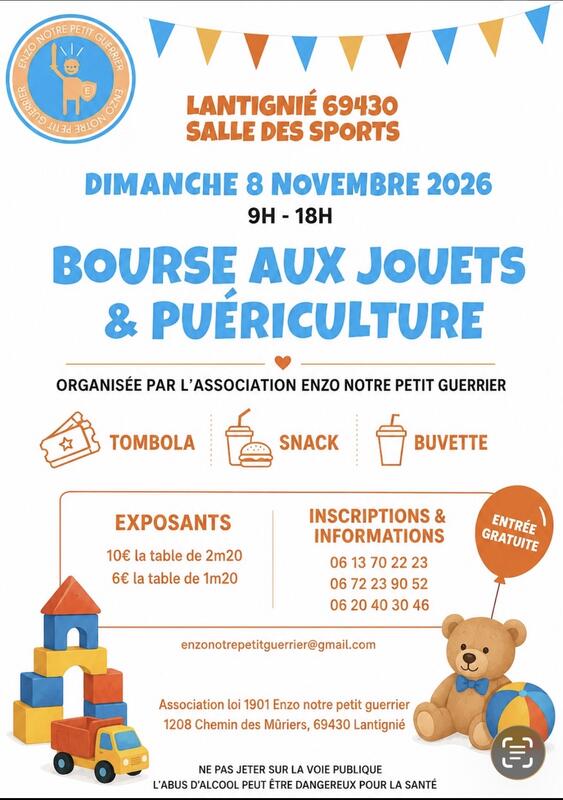 Bourse aux jouets solidaire pour enzo