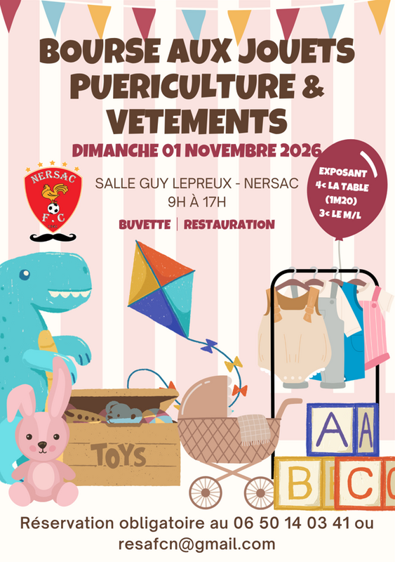 Bourse aux jouets football club de nersac