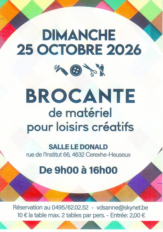 Brocante de matériel pour loisir créatif.