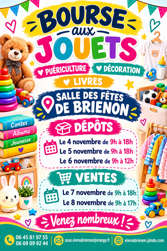 Bourse aux jouets puériculture décoration