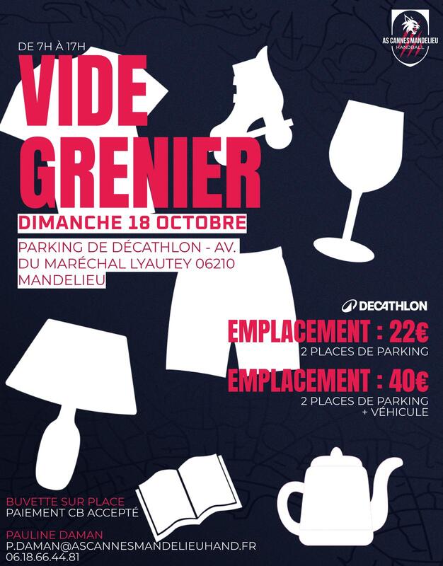 Vide grenier de l'as cannes mandelieu handball