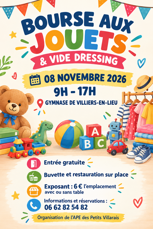 Bourse aux jouets et vide dressing