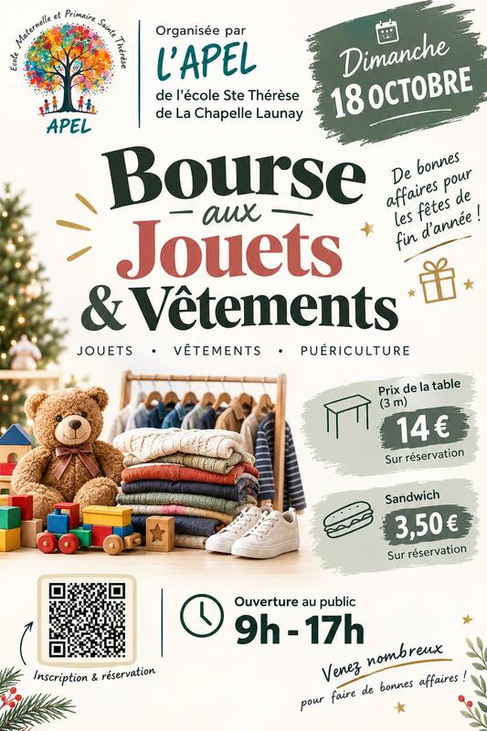 Bourse aux vêtements et jouets de l'école ste thérèse