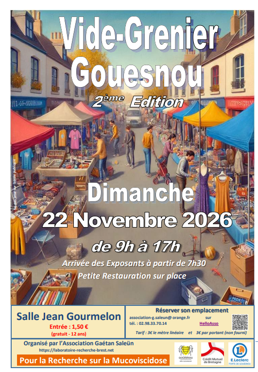 Vide grenier solidaire pour la recherche sur la mucoviscidose