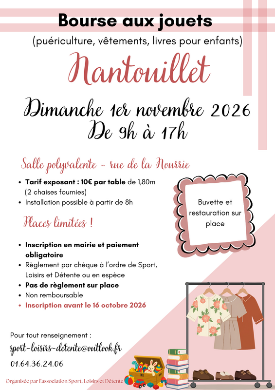Bourse aux jouets, puériculture, vêtements, livres pour enfants