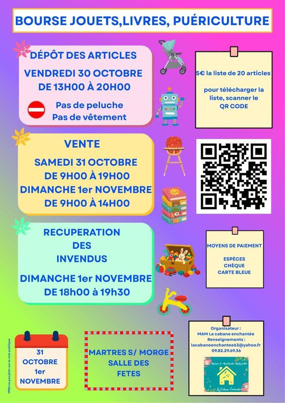 Bourse jouets - livres - puériculture