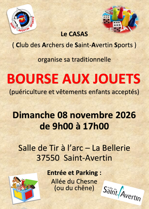Bourse aux jouets du tir à l'arc de saint-avertin