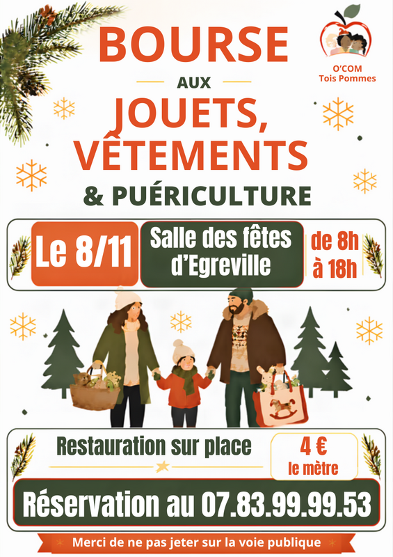 Bourses aux jouets, vêtements et puériculture
