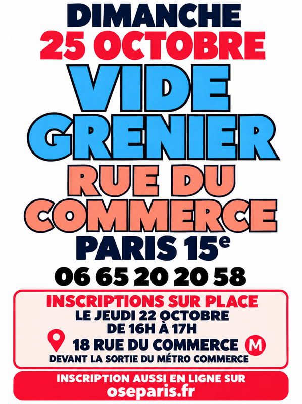 Vide grenier - rue du commerce paris 15ème