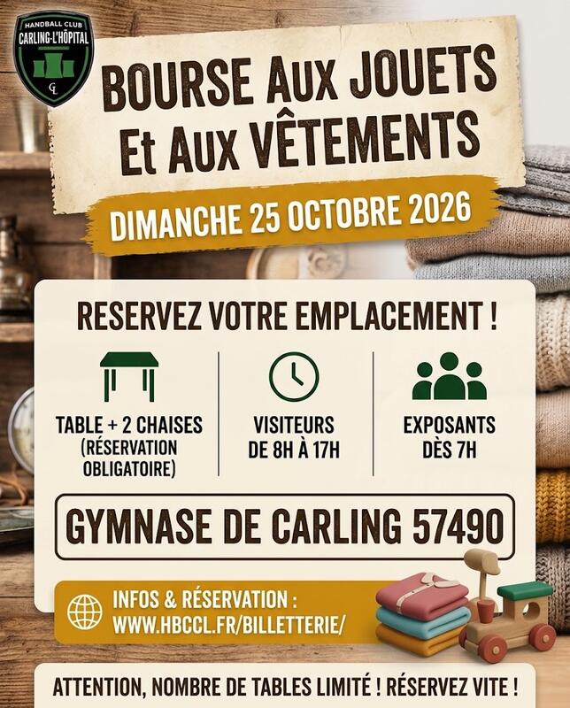 Bourse aux jouets et aux vêtements du hbc carling