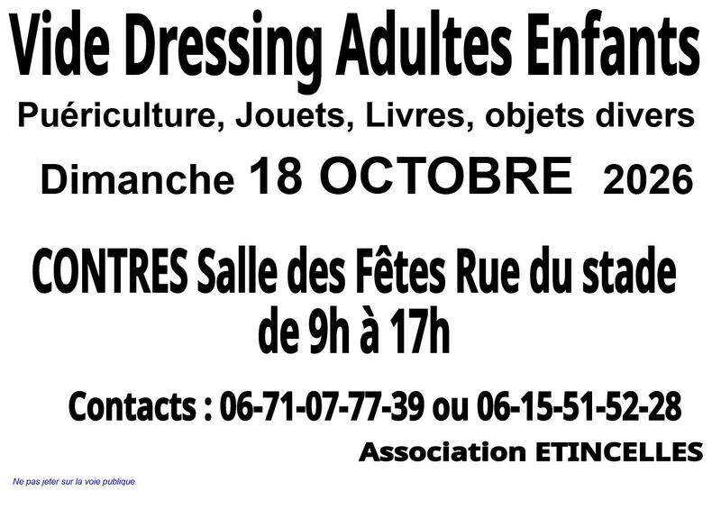 Vide dressing de l'association etincelles