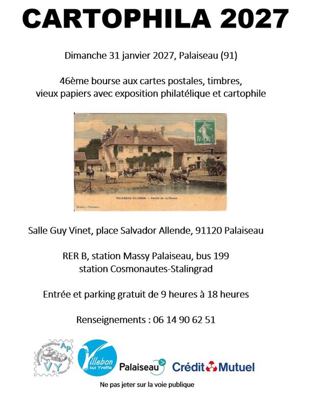 Cartophila 2027 - 46ème bourse aux cartes postales et vieux papiers