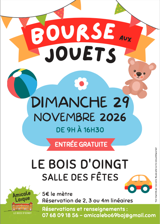 Bourse aux jouets de l'amicale laïque du bois d'oingt