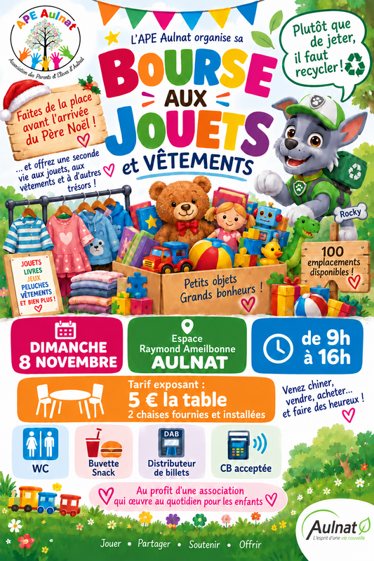 Bourse aux jouets, vêtements et puériculture