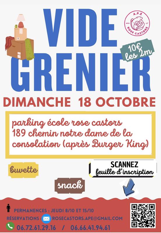 Vide grenier de l'ape de l'école rose castors