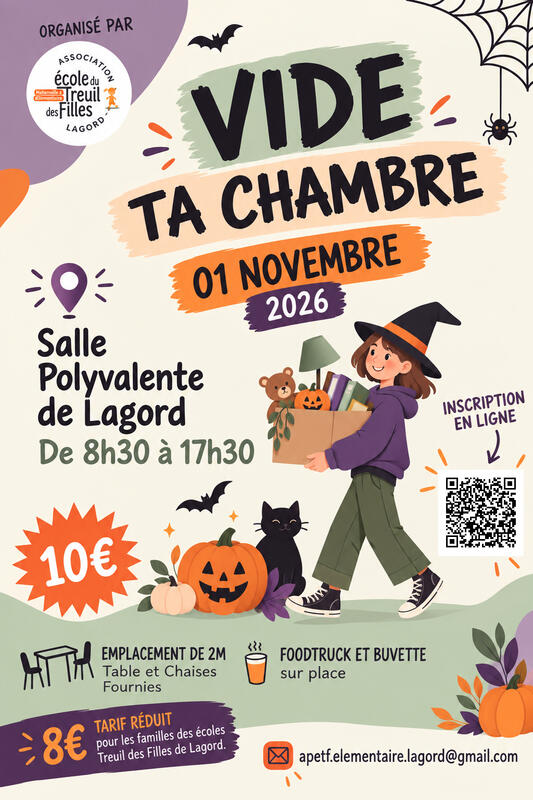 Vide ta chambre de l'ape de l'école élémentaire treuil des filles