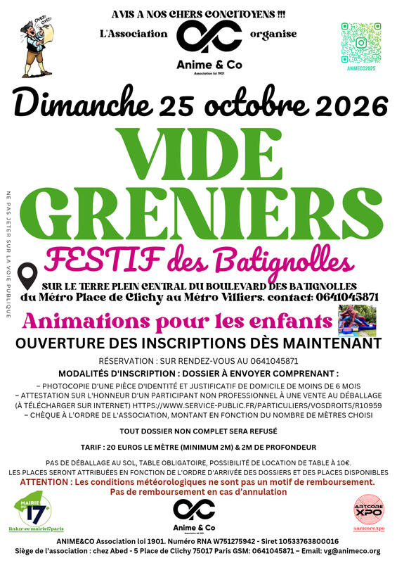 Vide-greniers festif des batignolles