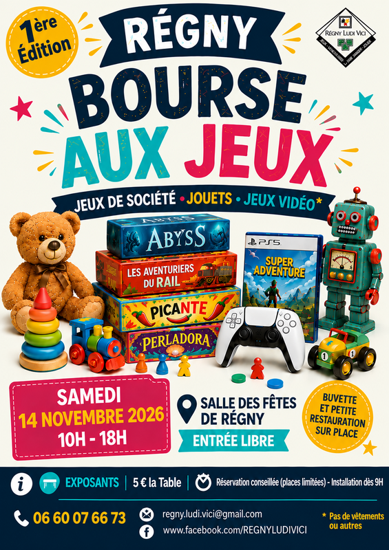 Bourse aux jouets, jeux de société et jeux vidéos