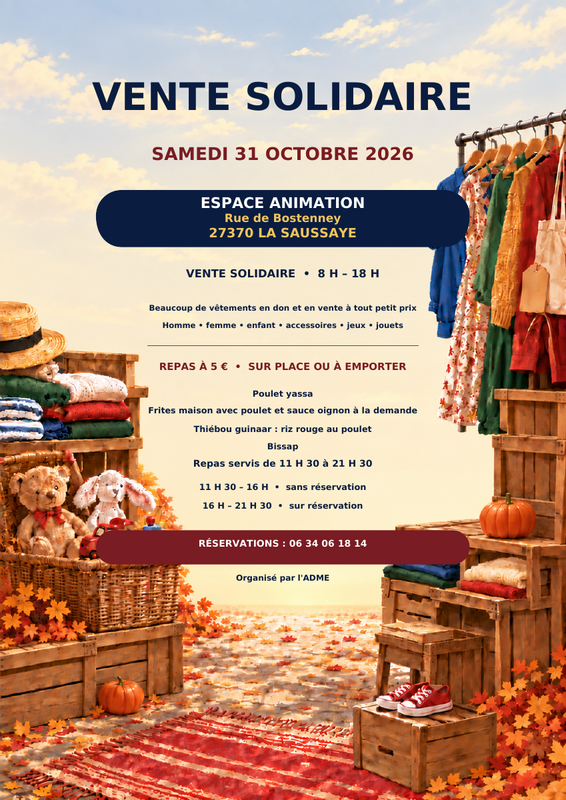 Braderie solidaire de l’adme