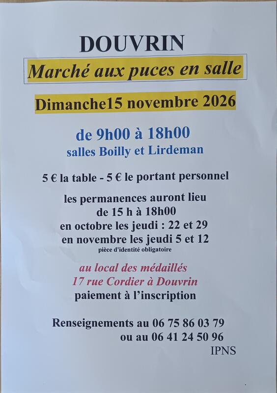 Marché aux puces organisés par les médaillés du travail de douvrin