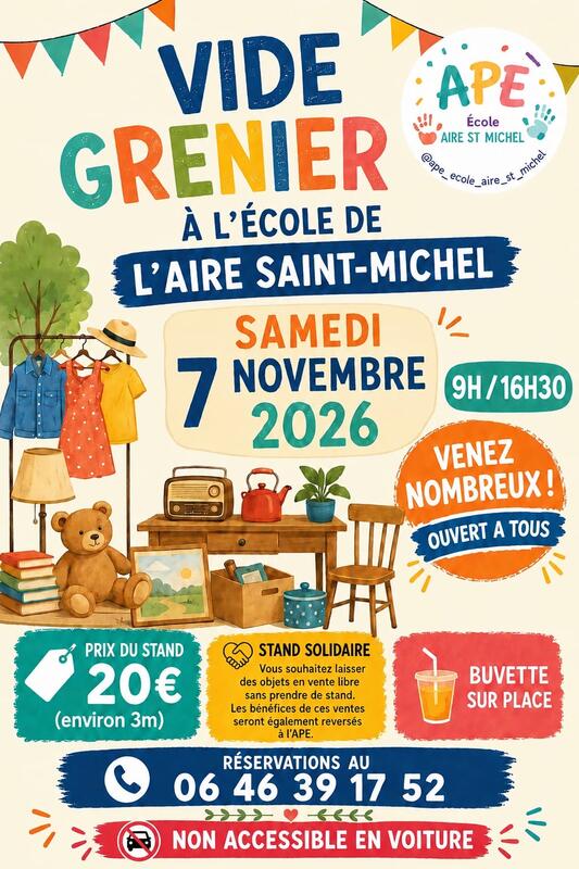 Vide grenier de l école de l aire saint michel