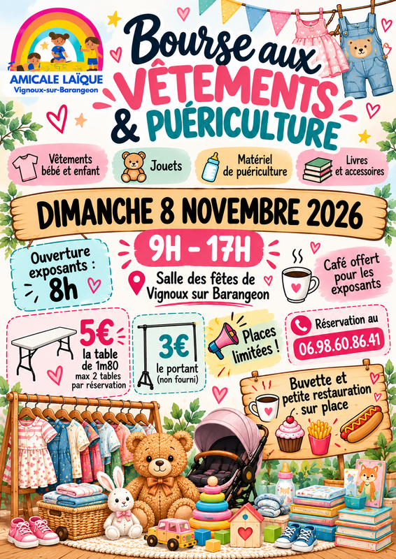 Bourses aux vêtements, puéricultures et jouets
