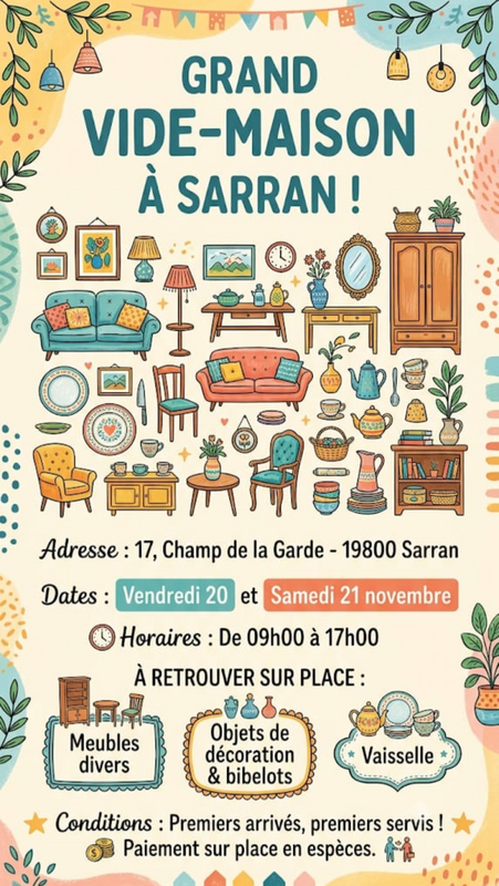 Vide maison sarran