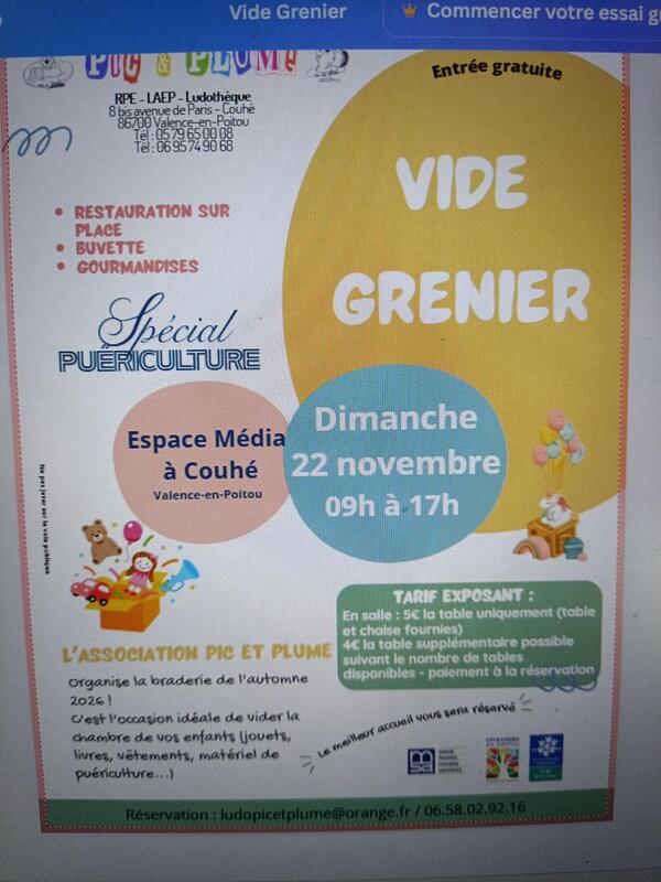 Vide grenier spécial puériculture