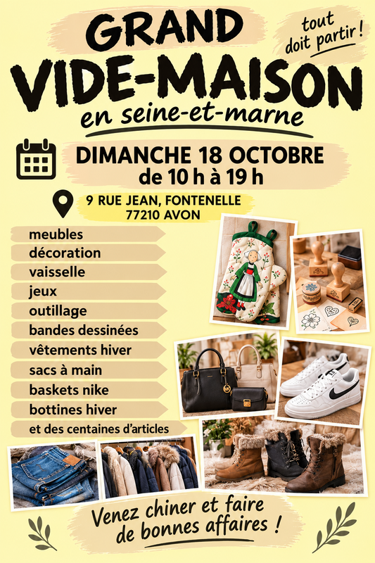 Grande braderie et vide maison