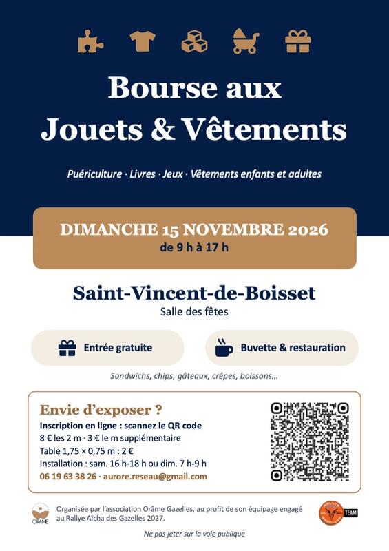 Bourse aux jouets de vêtements