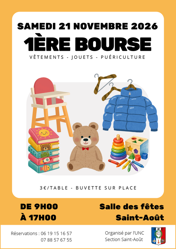 Bourse vêtements - jouets - puériculture