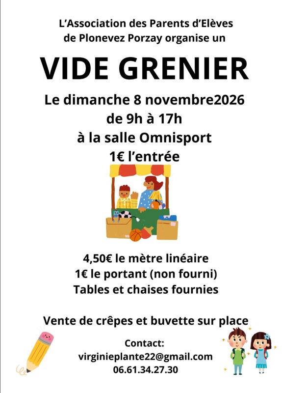 Vide-grenier de l'ape de l'école communale
