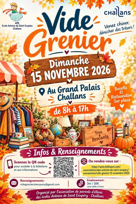 Vide grenier de l'ape ecole antoine de st exupéry challans