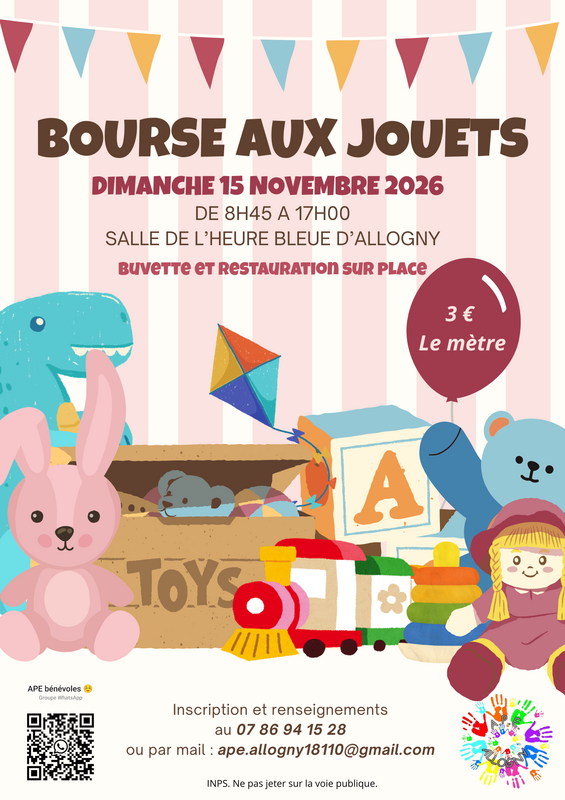 Bourse aux jouets de l'ape d'allogny