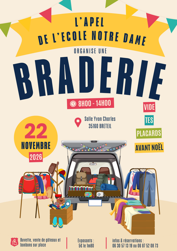 Braderie école notre dame breteil